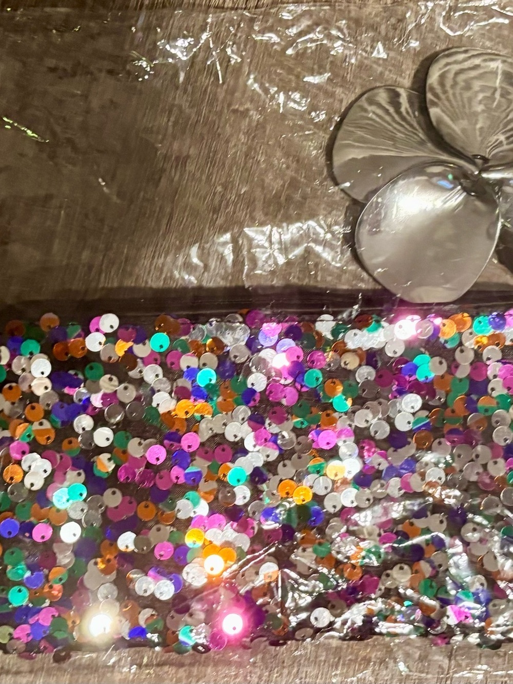 MAC Sparkle Sequin Glitter MultiColor Makeup Cosmetic Zipper Bag Clutch Pouch - Picture 10 of 10